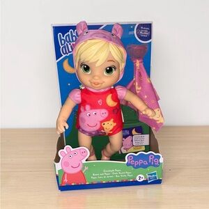 Baby Alive Goodnight Peppa Pig Doll w/ Blanket & Book Hasbro 2+ NIB